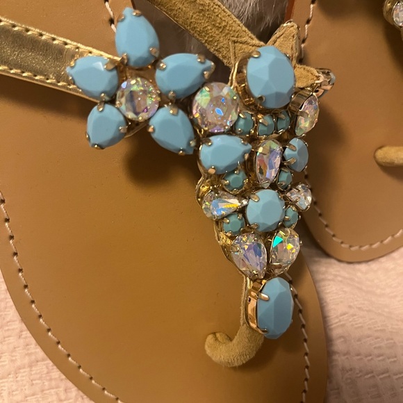 Turquoise Jeweled Mesa Sandal - Picture 4 of 5